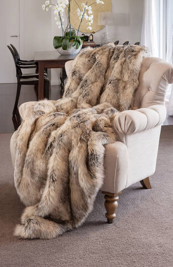 Heirloom Exotic Faux Fur Throw/Cushion - Egyptian Jackel